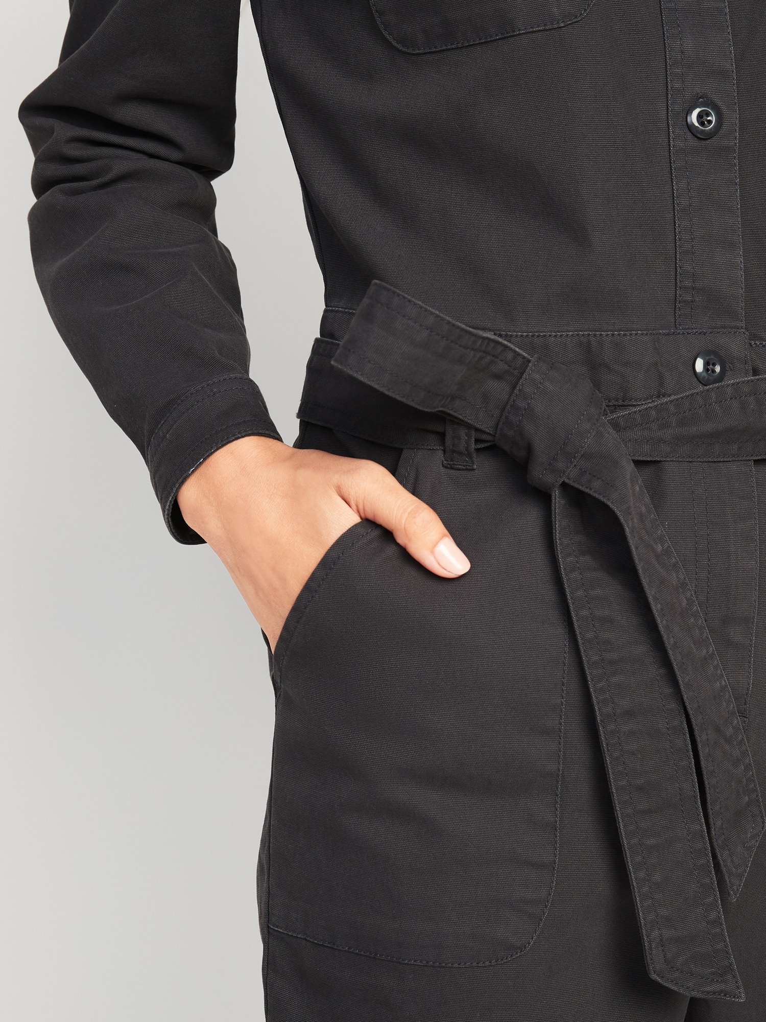 TieBelt Utility Canvas Jumpsuit for Women Old Navy