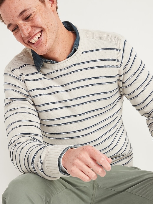 Image number 1 showing, Textured-Stripe Crew-Neck Sweater