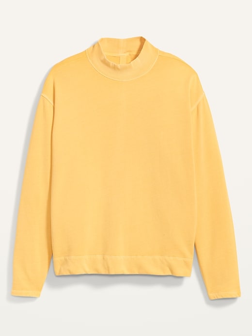 View large product image 2 of 2. Oversized Garment-Dyed Mock-Neck Plus-Size Sweatshirt