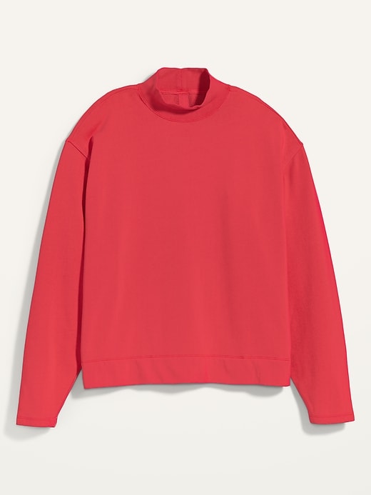 View large product image 2 of 2. Oversized Garment-Dyed Mock-Neck Plus-Size Sweatshirt