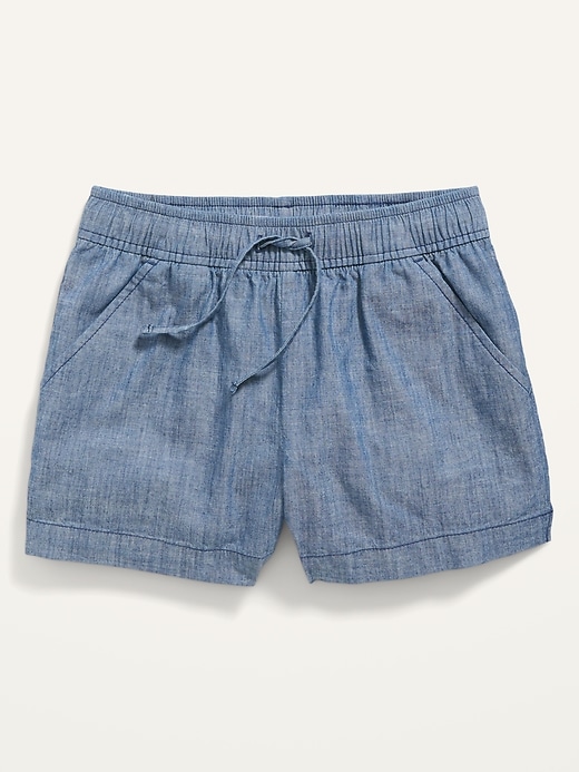 View large product image 1 of 2. Chambray Pull-On Shorts for Girls
