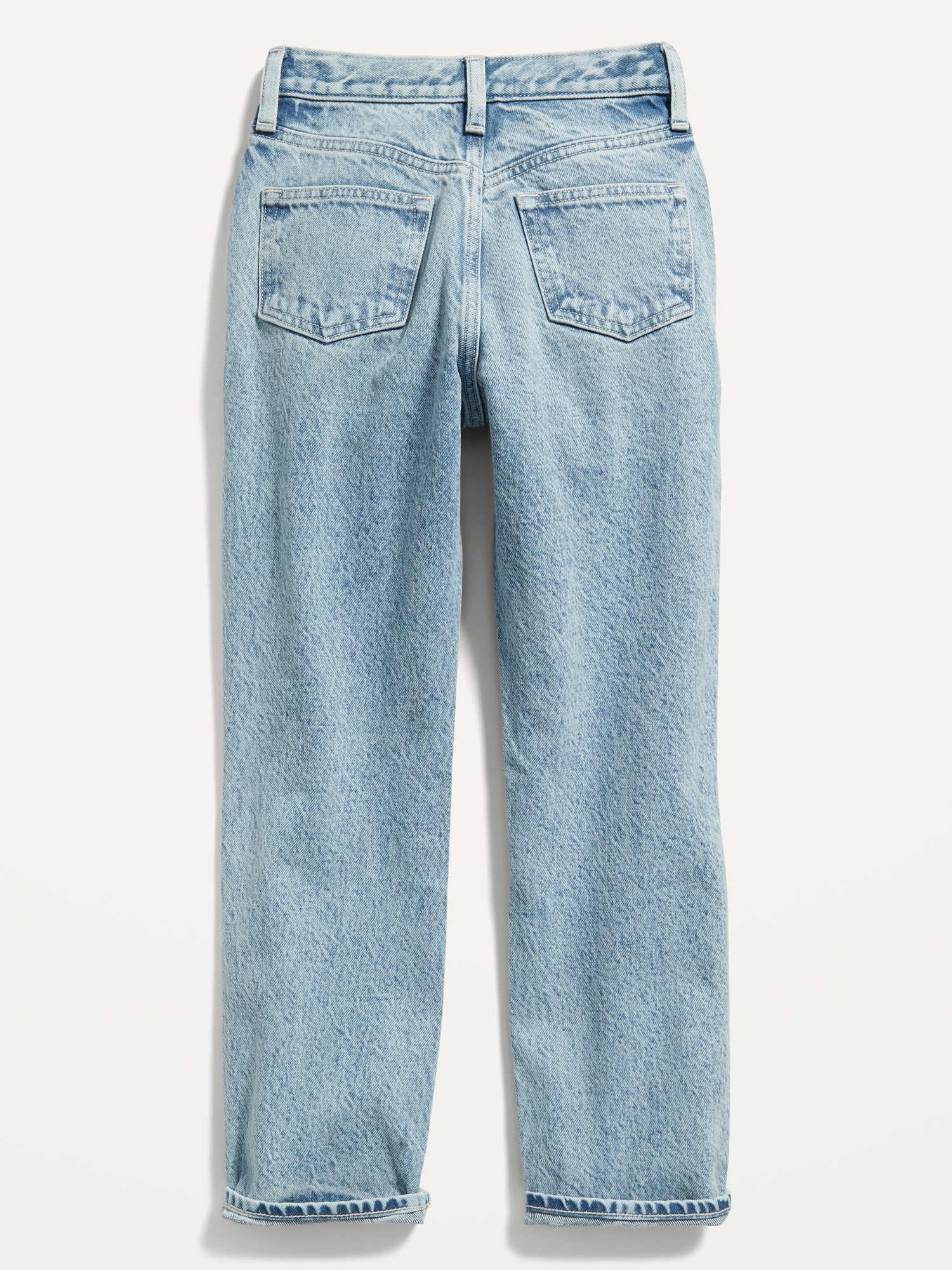 High-Waisted Slouchy Straight Light-Wash Ripped Jeans for Girls | Old Navy