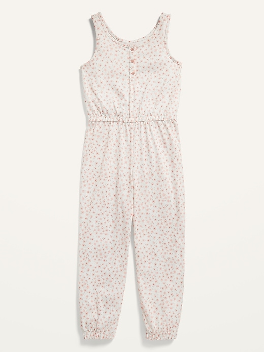 View large product image 1 of 1. Sleeveless Printed Pajama Jumpsuit for Girls