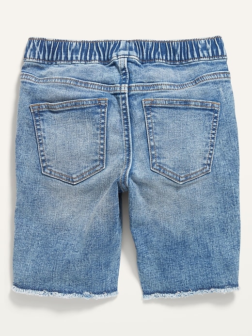 View large product image 2 of 2. Karate Built-In Flex Max Ripped Jean Jogger Shorts For Boys