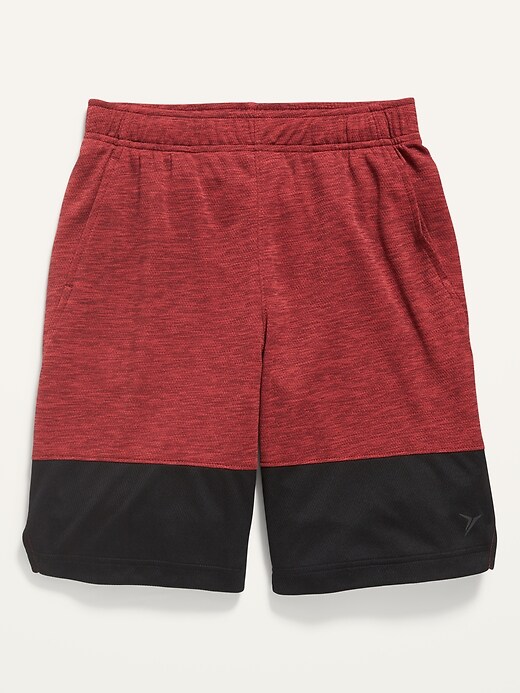 View large product image 1 of 1. Go-Dry Color-Blocked Mesh Basketball Shorts For Boys