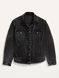 Black Acid-Wash Plus-Size Jean Jacket | Old Navy