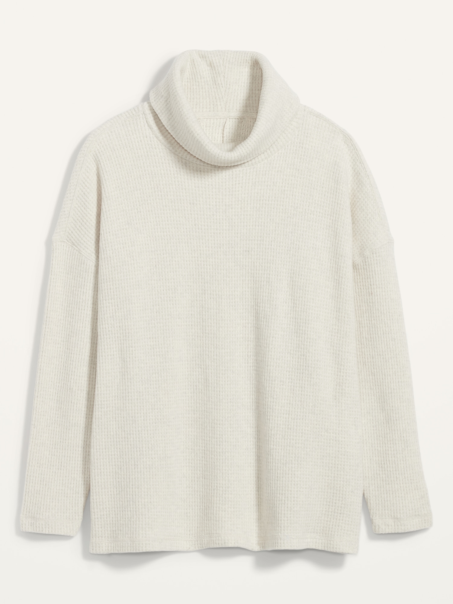 Oversized Cozy Thermal-Knit Cowl-Neck Plus-Size Long-Sleeve Top | Old Navy
