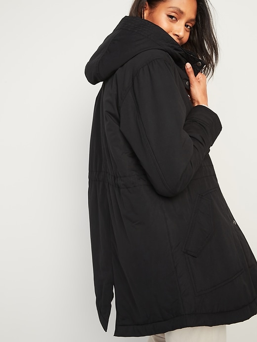 Image number 2 showing, Faux-Fur Lined Hooded Parka Coat for Women