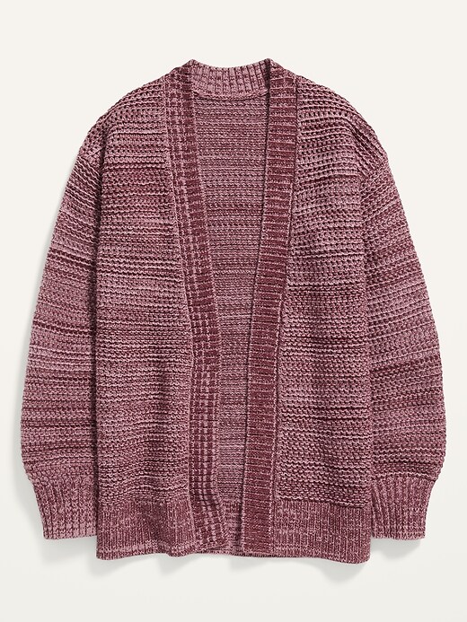 View large product image 1 of 1. Open-Front Marled Pointelle Sweater for Girls