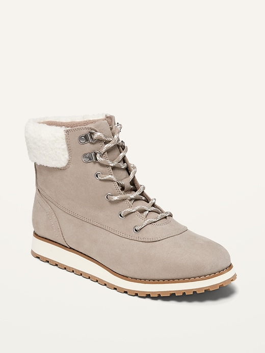 Image number 1 showing, Water-Repellent Faux-Suede Hiking Boots