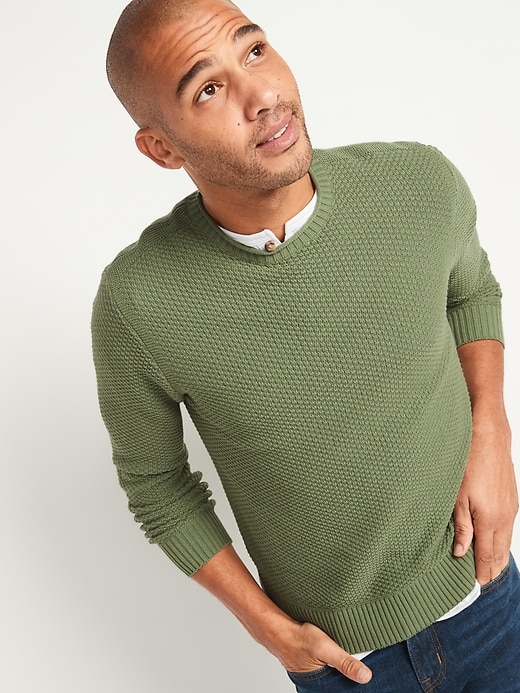 Old Navy Textured-Knit Crew-Neck Sweater for Men. 1