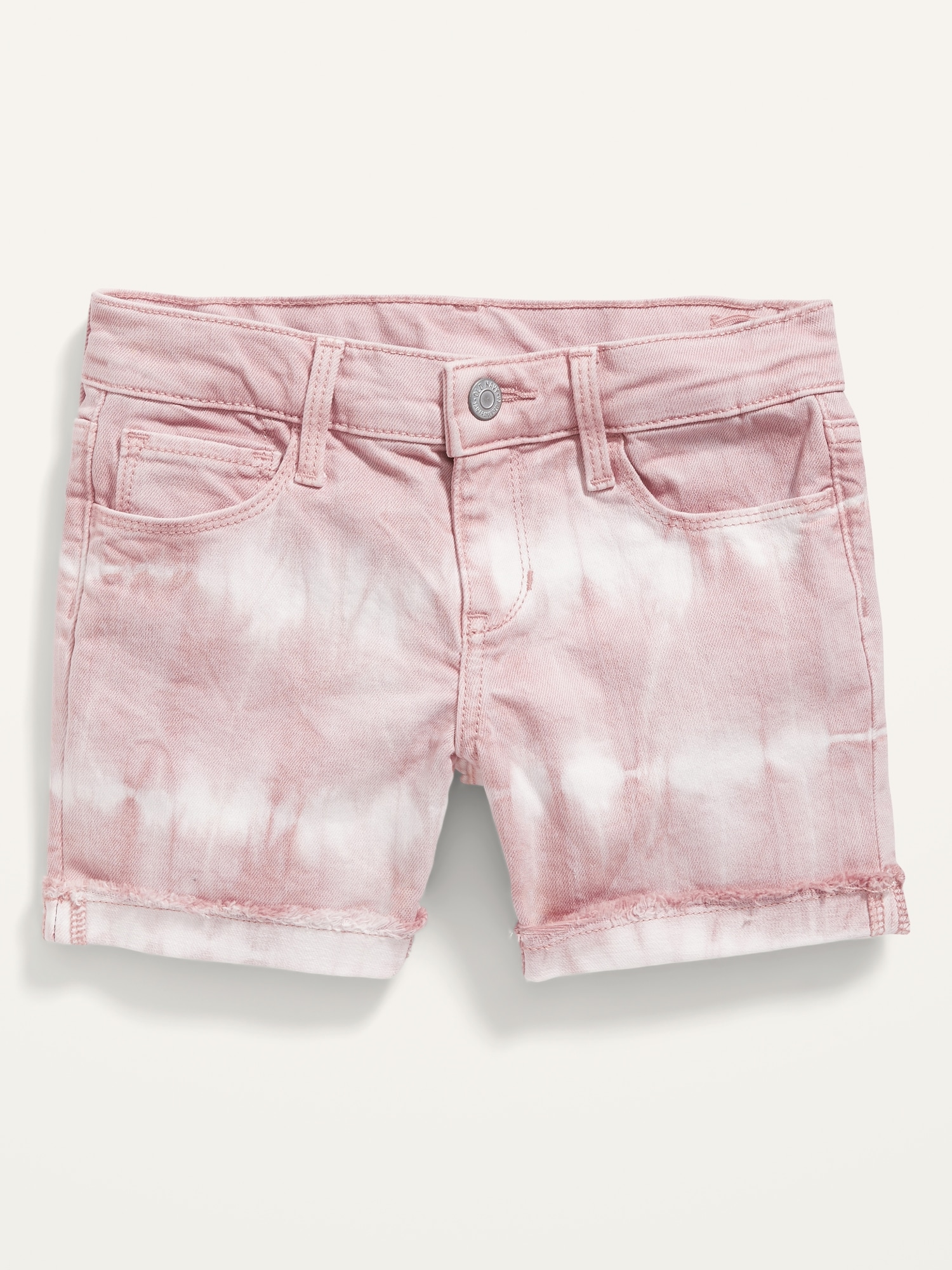 Tie-Dye Frayed-Hem Jean Midi Shorts for Girls