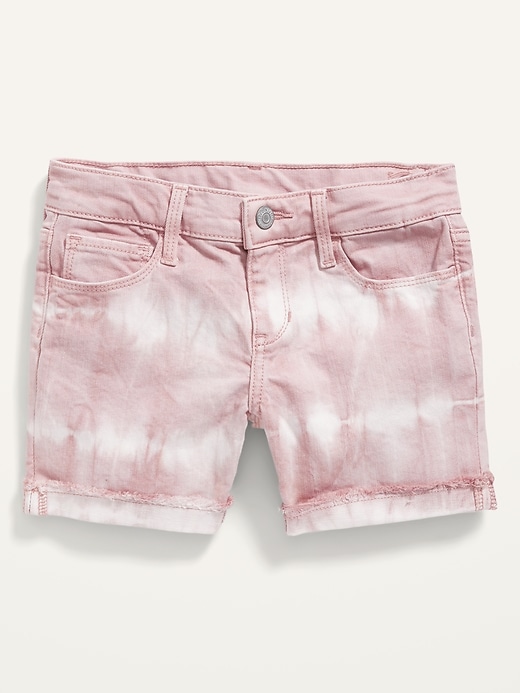 View large product image 1 of 2. Tie-Dye Frayed-Hem Jean Midi Shorts for Girls