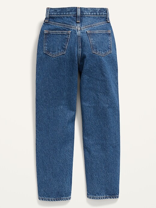 View large product image 2 of 2. High-Waisted Slouchy Straight Medium-Wash Jeans for Girls