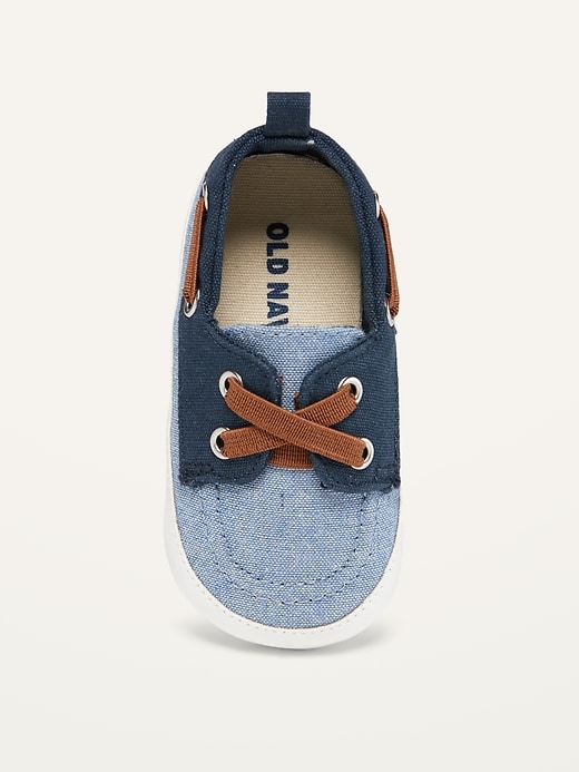 View large product image 2 of 4. Color-Blocked Canvas Boat Shoes for Baby