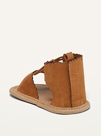 View large product image 3 of 4. Scalloped Faux-Suede Gladiator Sandals for Baby