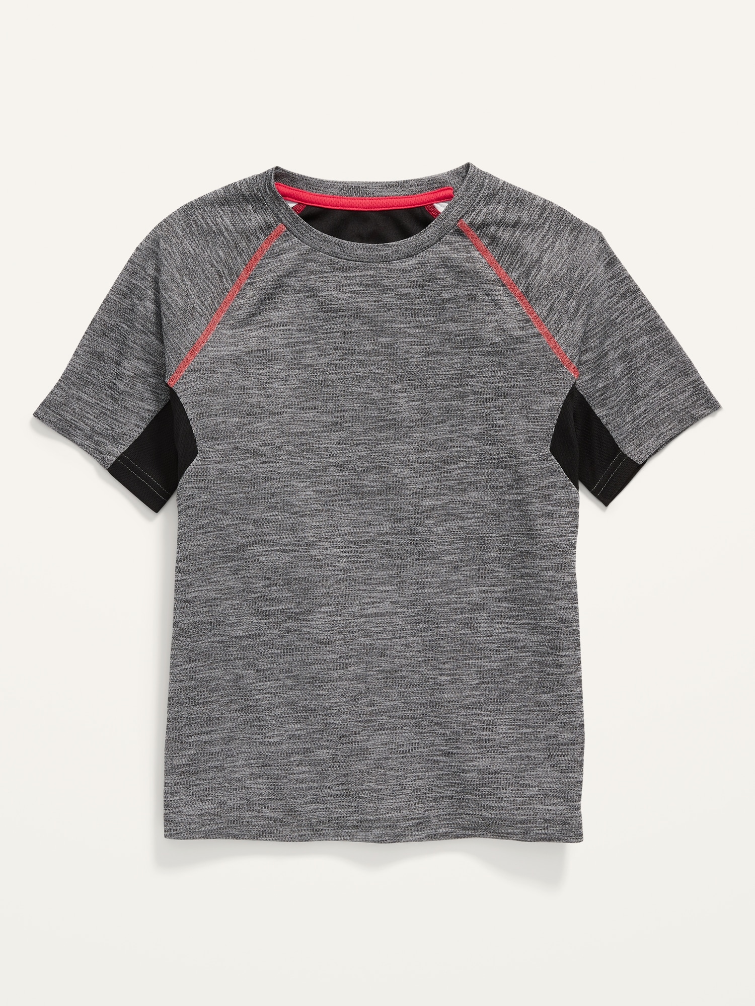 Old Navy Go-Dry Color-Blocked Mesh Performance T-Shirt For Boys gray. 1