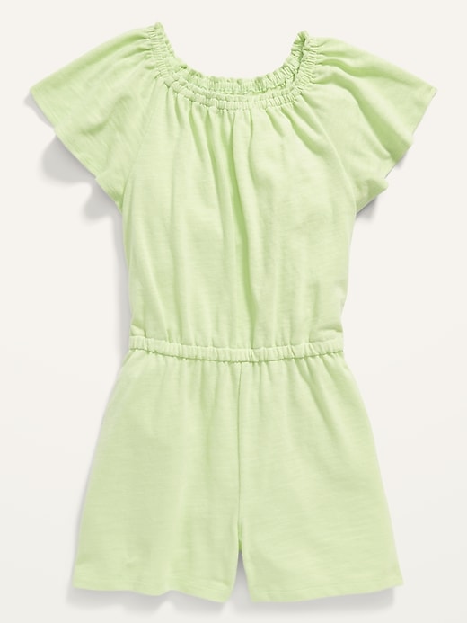 View large product image 1 of 2. Flutter-Sleeve Slub-Knit Romper for Girls