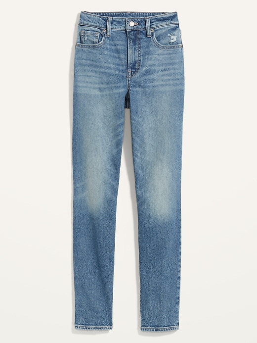 High-Waisted OG Straight Side-Slit Ankle Jeans for Women