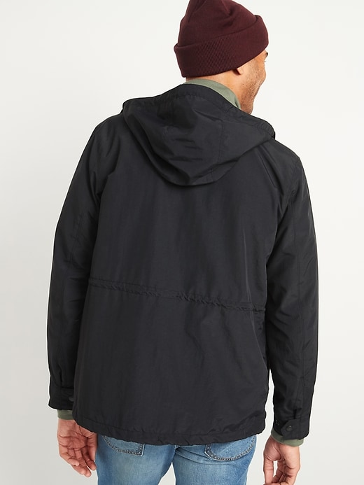 Image number 2 showing, Water-Resistant Hooded Nylon Rain Jacket