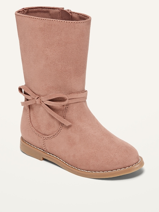 View large product image 1 of 3. Faux-Suede Tall Boots for Toddler Girls