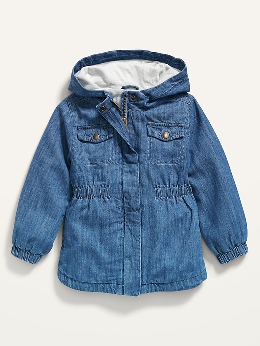 Old Navy Hooded Twill Utility Scout Jacket for Toddler Girls. 1