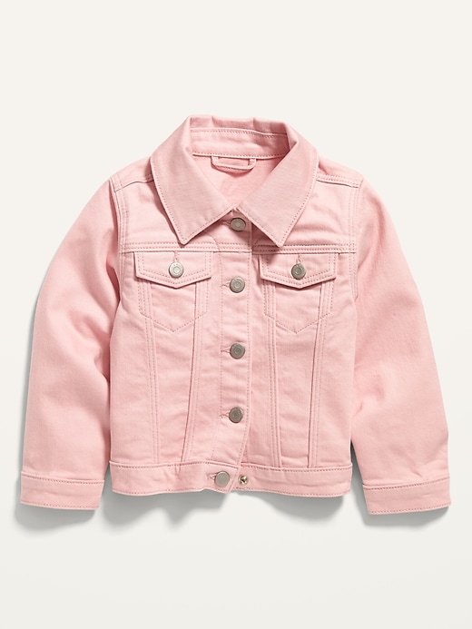 View large product image 1 of 2. Unisex Pink-Wash Jean Trucker Jacket for Toddler