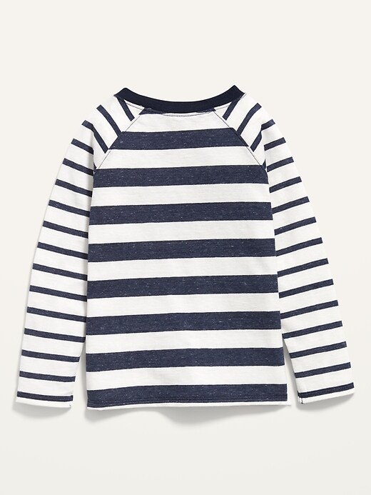 View large product image 2 of 2. Striped Raglan Slub-Knit Henley for Toddler Boys
