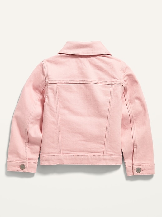 View large product image 2 of 2. Unisex Pink-Wash Jean Trucker Jacket for Toddler