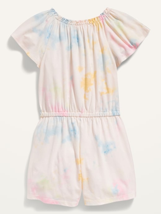 View large product image 2 of 2. Printed Flutter-Sleeve Jersey Romper for Girls