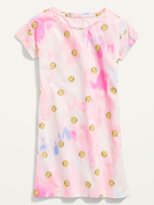 View large product image 1 of 1. Printed Short-Sleeve Jersey Nightgown for Girls