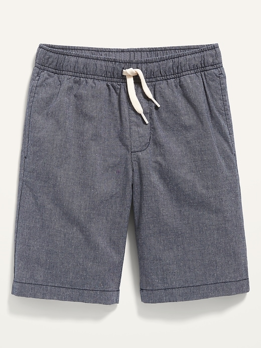 Textured Canvas Non-Stretch Jogger Shorts for Boys