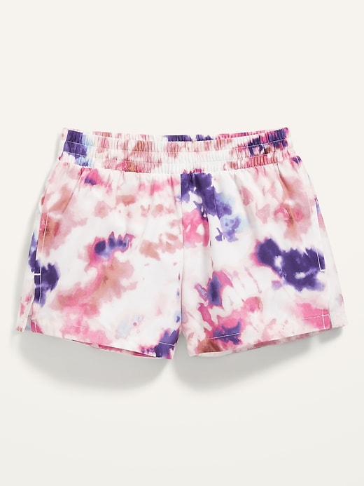 View large product image 1 of 1. Go-Dry Cool Printed Dolphin-Hem Run Shorts for Girls