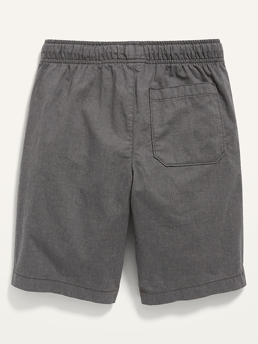 Textured Canvas Non-Stretch Jogger Shorts For Boys