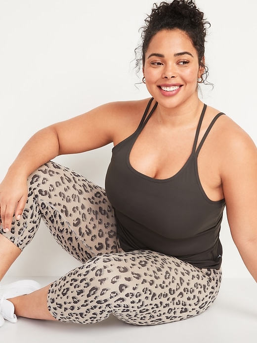 View large product image 1 of 2. Strappy PowerSoft Shelf-Bra Plus-Size Tank Top