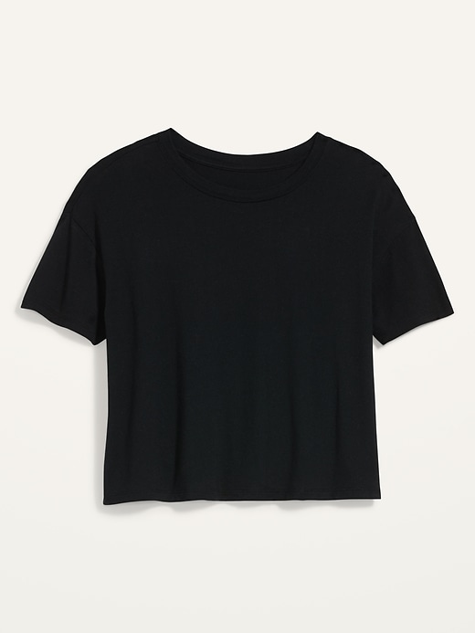 Image number 4 showing, Loose Short-Sleeve Crop T-Shirt for Women