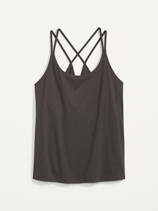 View large product image 2 of 2. Strappy PowerSoft Shelf-Bra Plus-Size Tank Top
