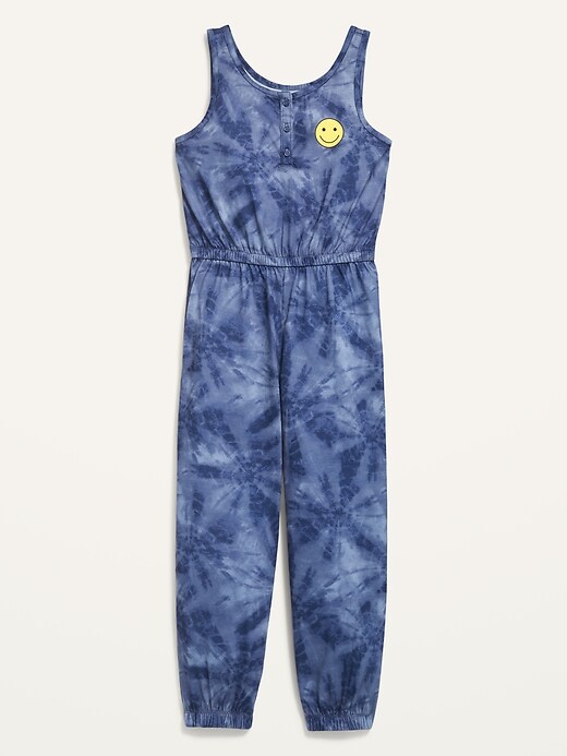 View large product image 1 of 1. Sleeveless Printed Pajama Jumpsuit for Girls