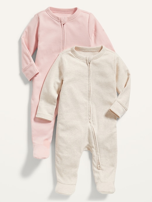 View large product image 1 of 1. Unisex 2-Way-Zip Sleep & Play Footed One-Piece 2-Pack for Baby