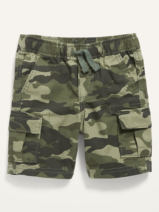 View large product image 1 of 2. Functional Drawcord Canvas Cargo Shorts for Toddler Boys