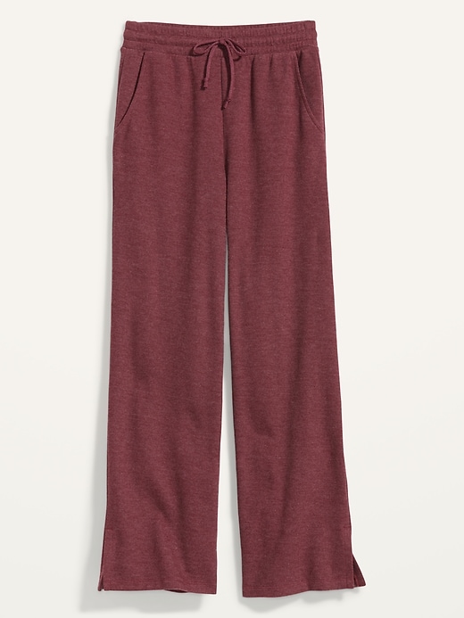 Image number 4 showing, High-Waisted French-Rib Wide-Leg Lounge Pants