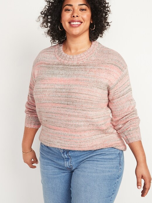 Image number 1 showing, Oversized Cozy Space-Dye Plus-Size Sweater