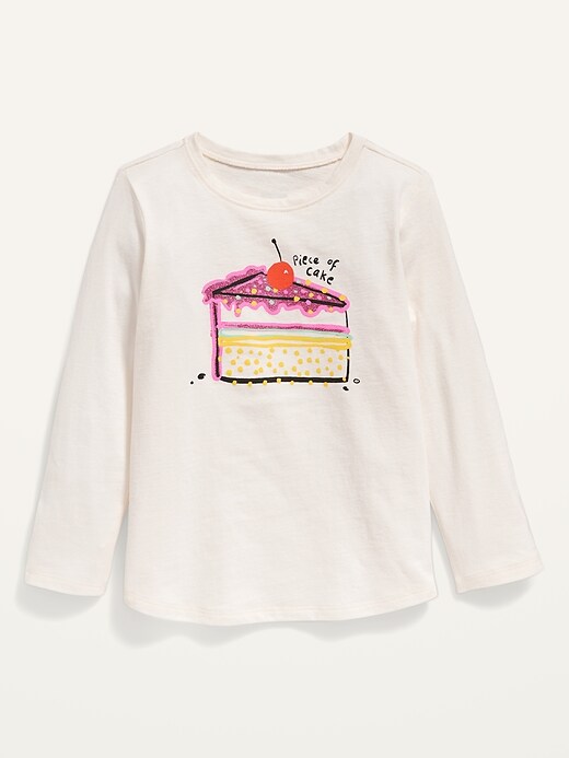 View large product image 1 of 2. Long-Sleeve Graphic Tee for Toddler Girls