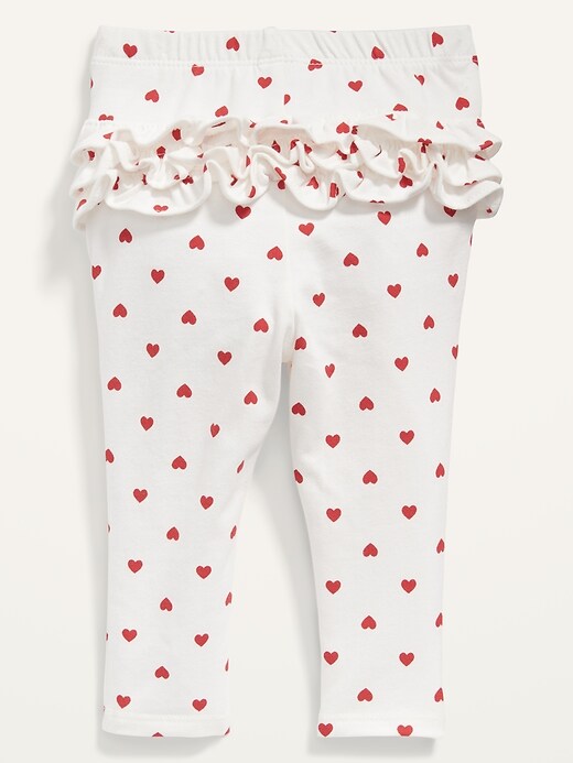 View large product image 2 of 2. Heart-Print Ruffled Leggings for Baby