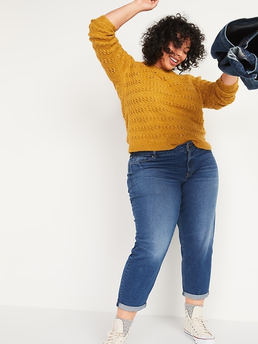 Image number 3 showing, Mid-Rise Boyfriend Straight Plus-Size Jeans