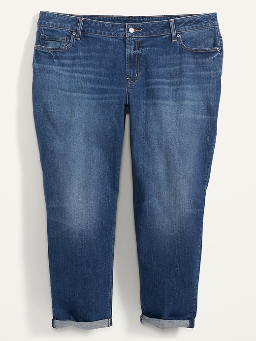 Image number 4 showing, Mid-Rise Boyfriend Straight Plus-Size Jeans
