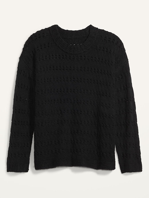 Image number 4 showing, Textured Cable-Knit Pointelle Plus-Size Sweater