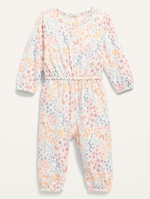 View large product image 1 of 1. Printed Long-Sleeve Jumpsuit for Baby