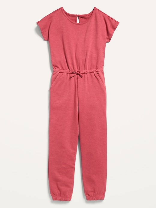 View large product image 1 of 1. French Terry Short-Sleeve Jumpsuit for Girls