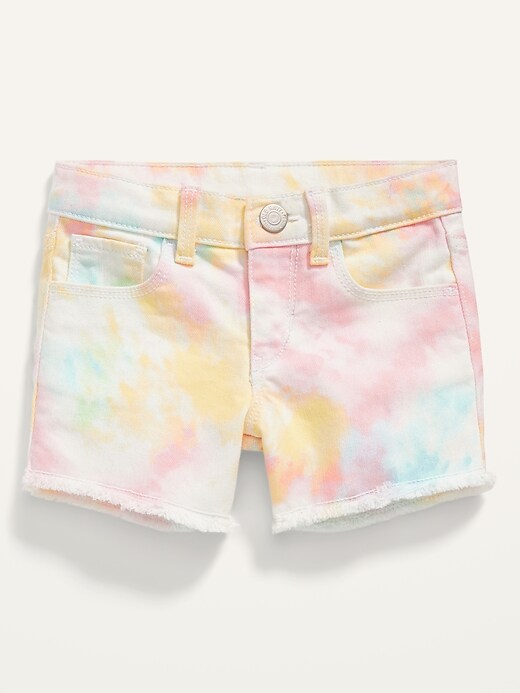 View large product image 1 of 2. Tie-Dye Frayed-Hem Shorts for Toddler Girls